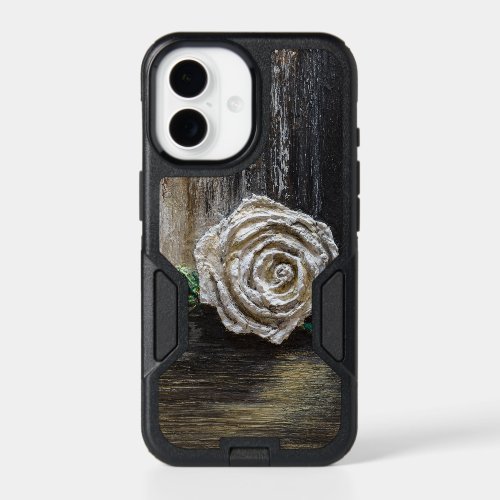White Rose Acrylic Painting iPhone 17 Case