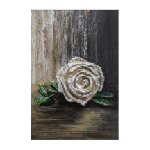 White Rose Acrylic Painting
