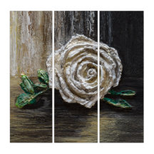White Rose Acrylic Painting