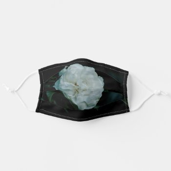 White Rose Adult Cloth Face Mask by DevelopingNature at Zazzle
