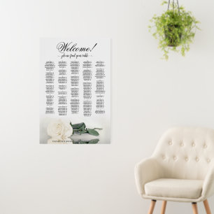 White Rose Alphabetical Seating Chart Welcome Foam Board