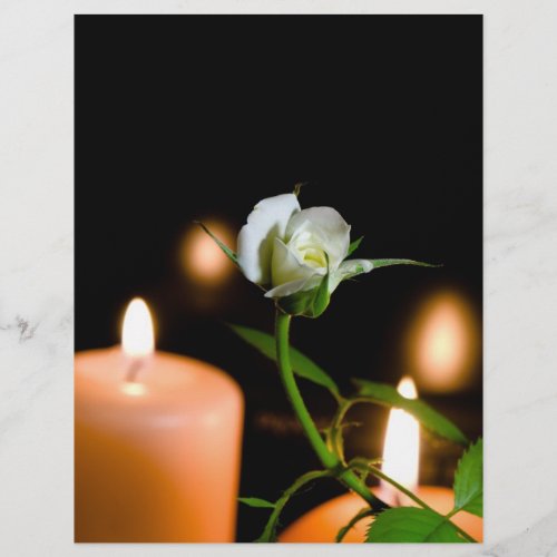 White rose and candle flyer