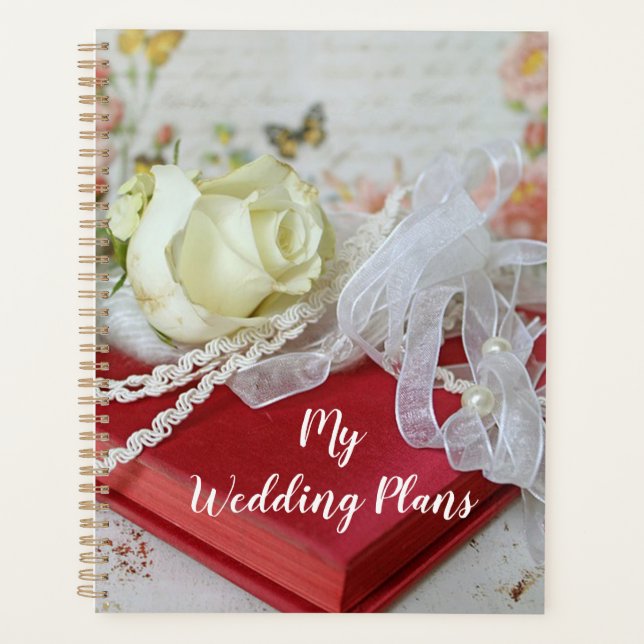 White Rose and Lace Wedding Planner (Front)