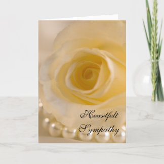 White Rose and Pearls Sympathy Card