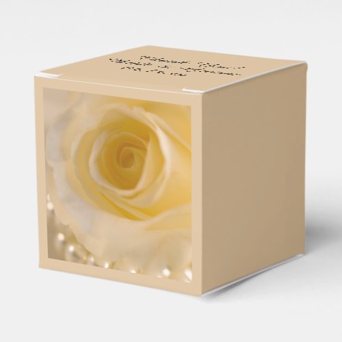 White Rose and Pearls Wedding Favor Boxes