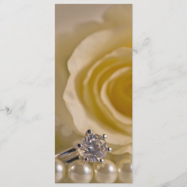 White Rose and Pearls Wedding Program (Front)
