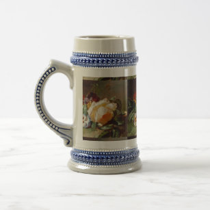 White Rose and Violets at the Edge of the Wood Beer Stein