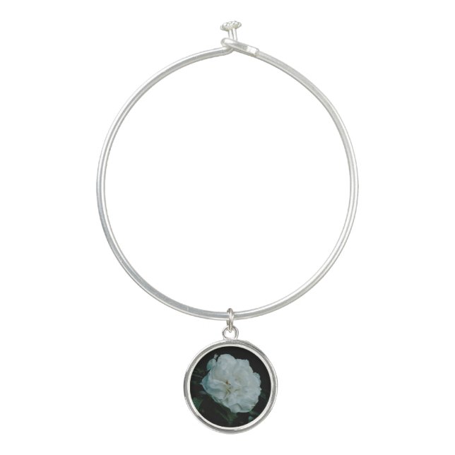 White Rose Bangle Bracelet (Front)
