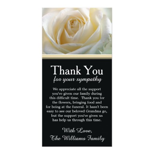 White Rose Bereavement Sympathy Thank You Card | Zazzle