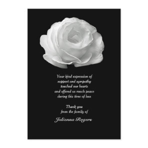 White Rose Bereavement Thank You Notecards