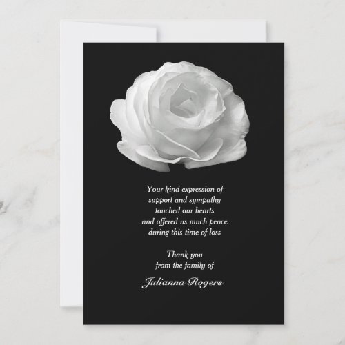 White Rose Bereavement Thank You Notecards