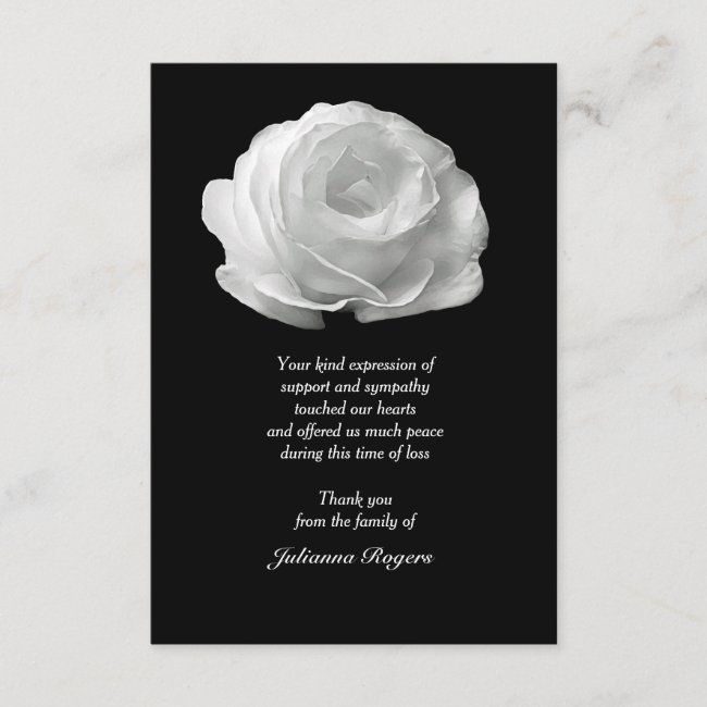 White Rose Bereavement Thank You Notecards (3.5x5)