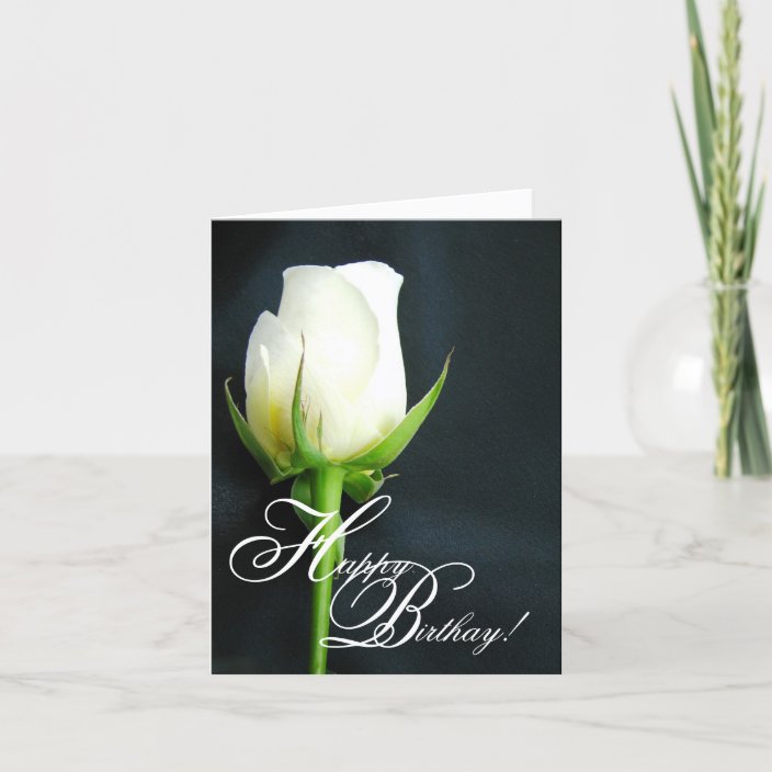 White Rose Birthday Greeting Card | Zazzle.com