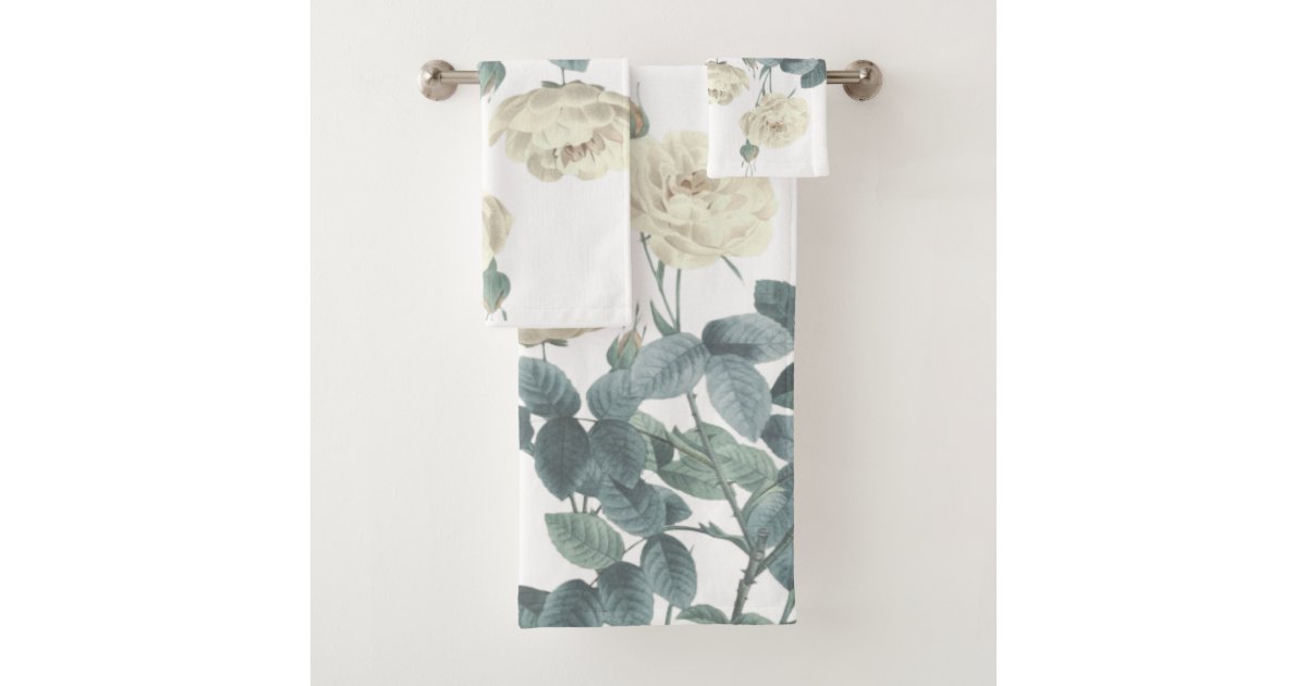 White Rose Botanicals Bath Towel Set Zazzle