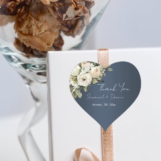White Rose Bouquet Boho Dusty Blue Wedding