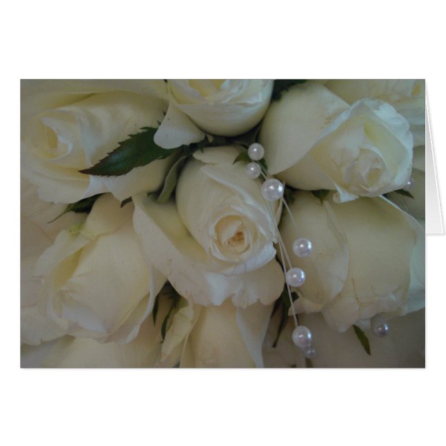 white rose bouquet cards (Front Horizontal)