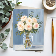 White Rose Bouquet Elegant Watercolor Floral