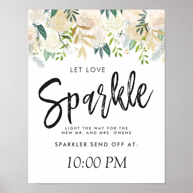 White Rose Bouquet | Let Love Sparkle Poster (Front)