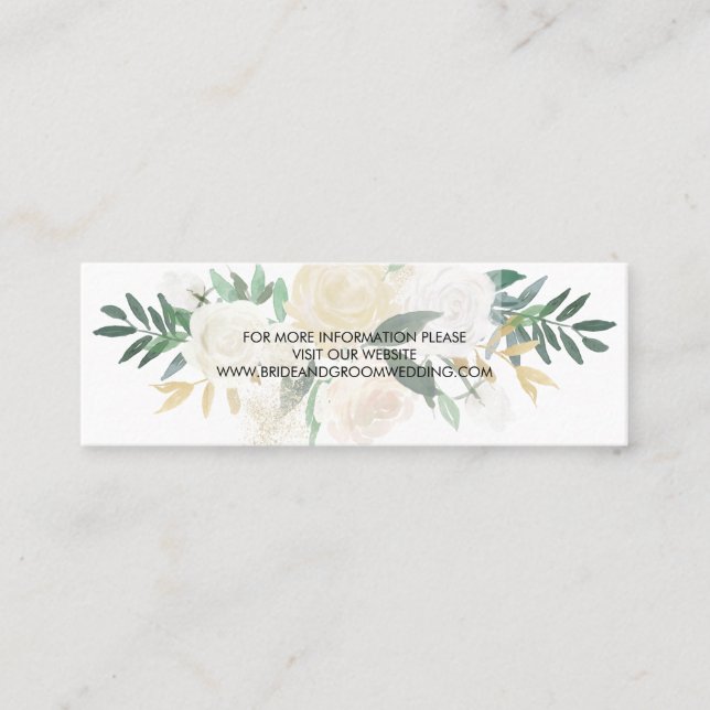 White Rose Bouquet | Website Mini Business Card (Front)