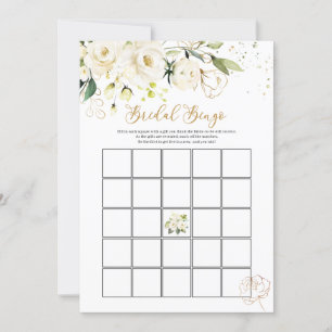 White Rose Bridal Bingo/Who knows the Bride Best Invitation