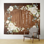 White Rose Bridal Shower Chic Photo Booth Backdrop (In Situ (Horizontal))