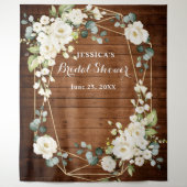 White Rose Bridal Shower Chic Photo Booth Backdrop (Front)