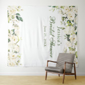 White Rose Bridal Shower Chic Photo Booth Backdrop (In Situ (Horizontal))