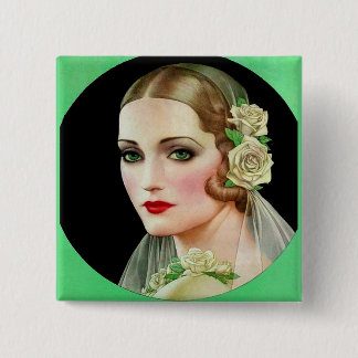 white rose bride button