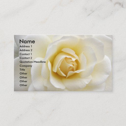 Customizable White Rose Business Card Templates