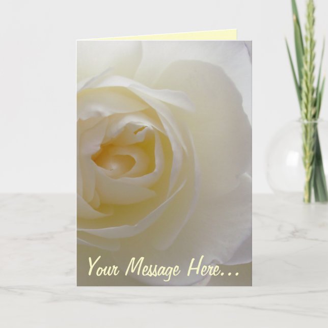 White Rose Card Rose  Personalized Flower Card (Front)