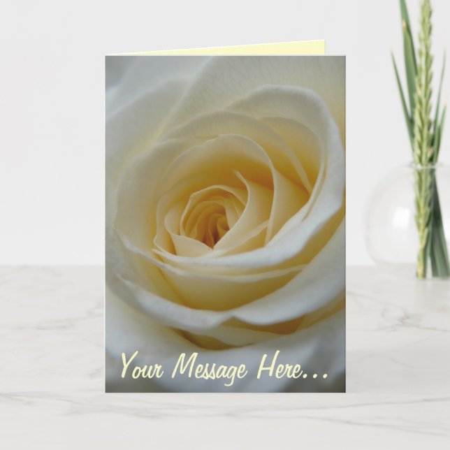 White Rose Card Rose  Personalized Flower Card (Front)