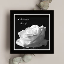 White Rose Celebration of Life Invitation