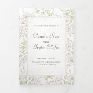 White Rose Classic Wedding Programs
