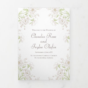 White Rose Classic Wedding Programs