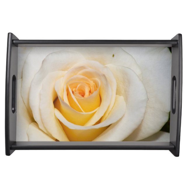 White Rose close-up Serving Tray (Front)