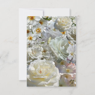 White Rose Collage  Note Card