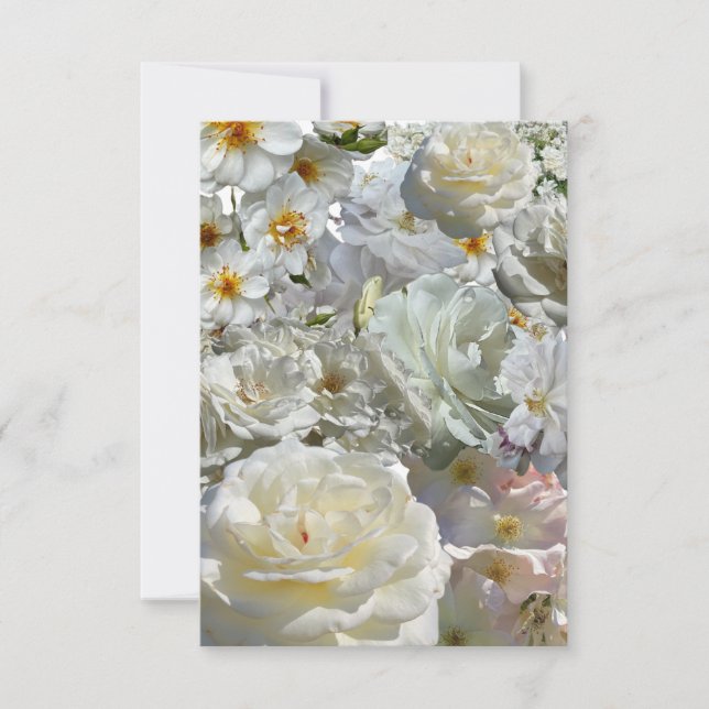 White Rose Collage  Note Card (Front)