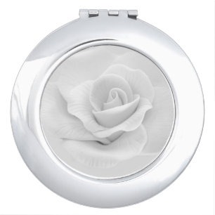 White Rose Compact Mirror
