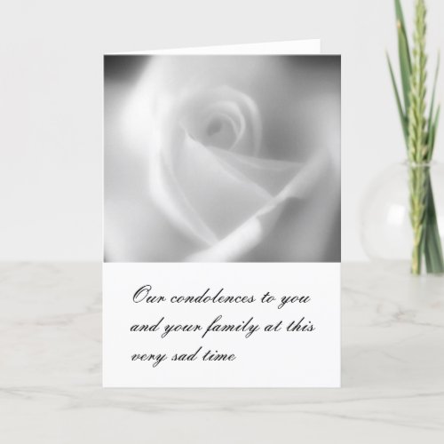 White Rose Condolence Card