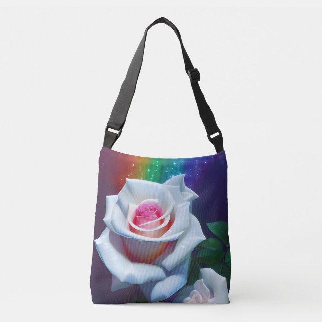 White Rose Crossbody Bag (Front)