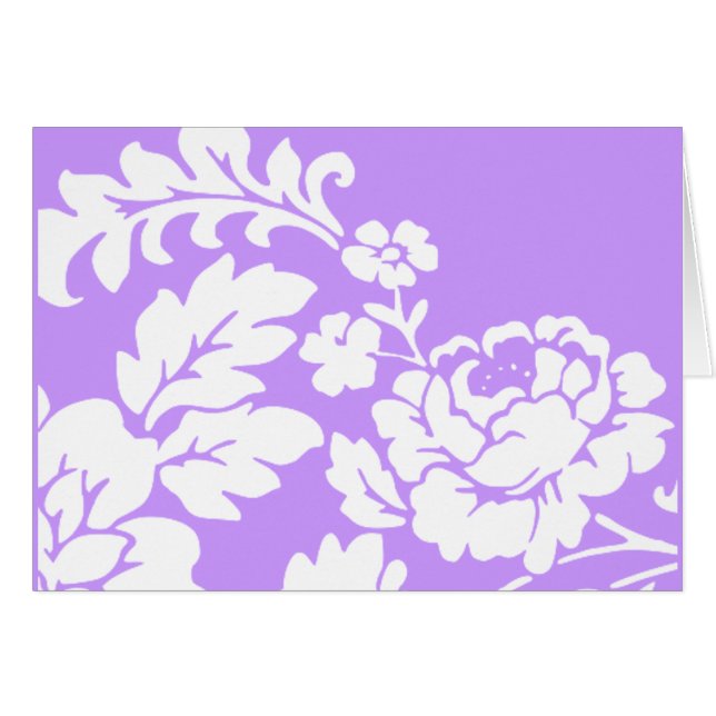 White Rose Damask Cards (Front Horizontal)