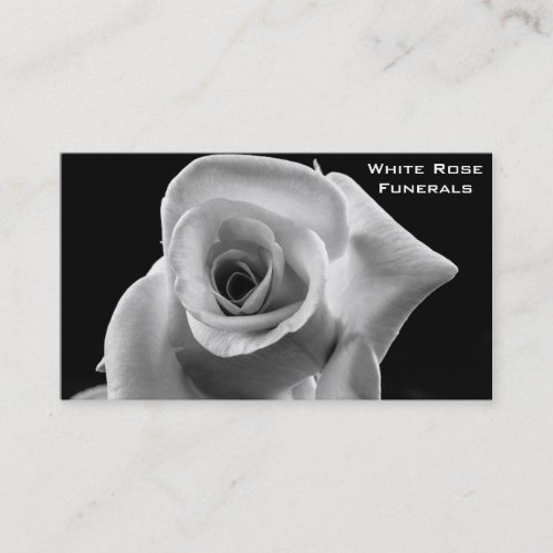 White Rose design funeral services business Business Card