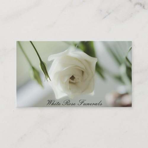 White Rose design funeral services business Business Card