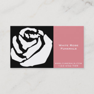 White Rose design funeral services business Card