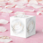 White Rose Design Wedding Favor Boxes