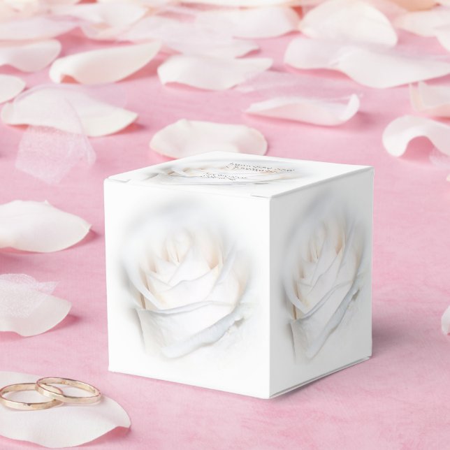 White Rose Design Wedding Favor Boxes (Wedding)