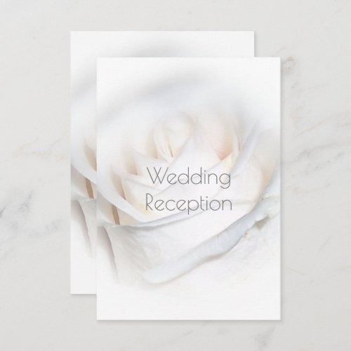 White Rose Design Wedding Reception Enclosure Card