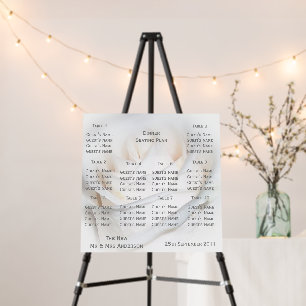 White Rose Design Wedding Seating Chart Foam Board