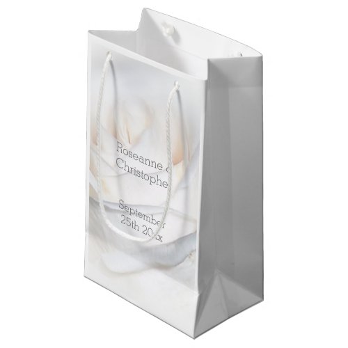 White Rose Design Wedding Small Gift Bag