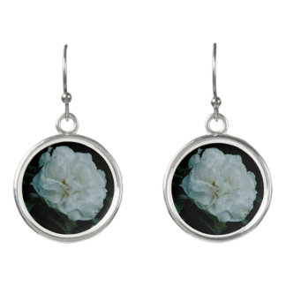 White Rose Earrings